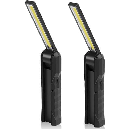 2 Pack LED Work Light,COB Rechargeable Work Lights With Magnetic Base Hanging Hook And 270°Rotate 4 Modes Bright LED