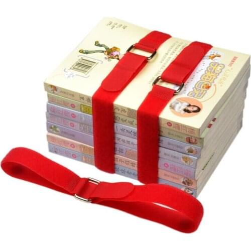 2014 New 10pcs/lot 2.5cmx55cm Hook Loop magic Tape with Metal buckle cute colorful voltage and buckle hook&loop cable tie