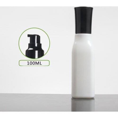 100ml square shape white glass bottle with sprayer pump for mist/perfume/toner/flower water/toilet skin care cosmetic packing