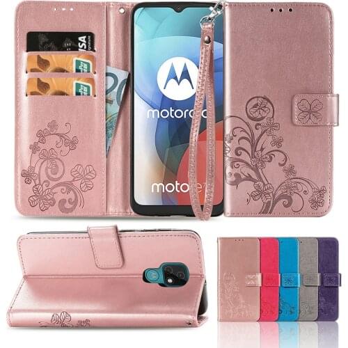 Floral Magnetic Flip Wallet Cover For Moto G Power 2021 G30 G50 G60 E7 E6 G9 G8 Power Lite G7 Play Edge S Kickstand Wrist Strap