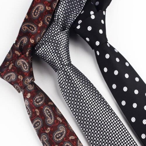 New Business Men Ties 6.5cm Formal Polyester Jacquard Narrow Corbatas Para Hombre Leisure Wedding Tie