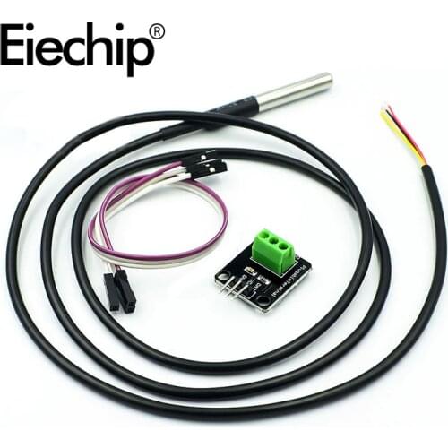 DS18B20 Temperature Sensor Module Kit 1M 18B20 Waterproof Digital Sensor Stainless Steel Probe For Arduino TO-92 Hall Sensors