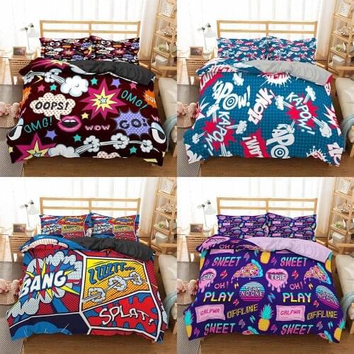 2021 Cartoon Pattern Child Adult for Bedroom Decor Bedding Set Twin Queen King Size Duvet Cover Set Pillowcase Bedclothes