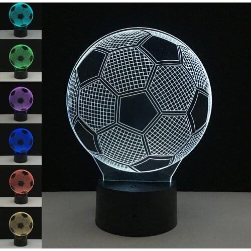 Colorful 3D Football Light Christmas Wedding Decoration Soccer Sport Fan Gifts Table Desk Bar Bedside Office Decorative