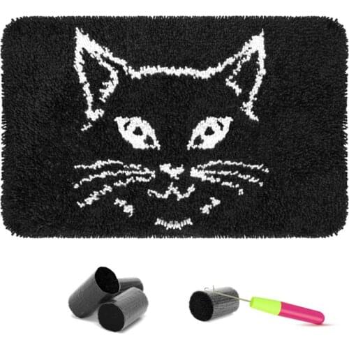 Latch Hook Kits Rug Making Kits DIY for Kids/Adults Needle Craft Carpet Embroidery Needlework Button Package DIY