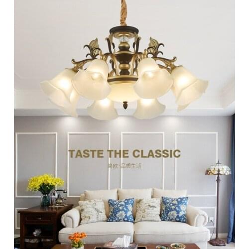 European style living room chandeliers simple modern dining room bedroom American retro atmosphere iron villa lighting