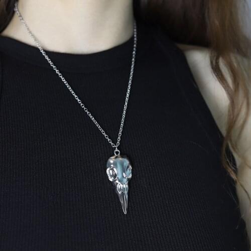 Fashion Vintage Women Men Pentagram Pan God Skull Goat Head Pendant Chain Necklace Jewelry Christmas Punk Gothic Wholesale