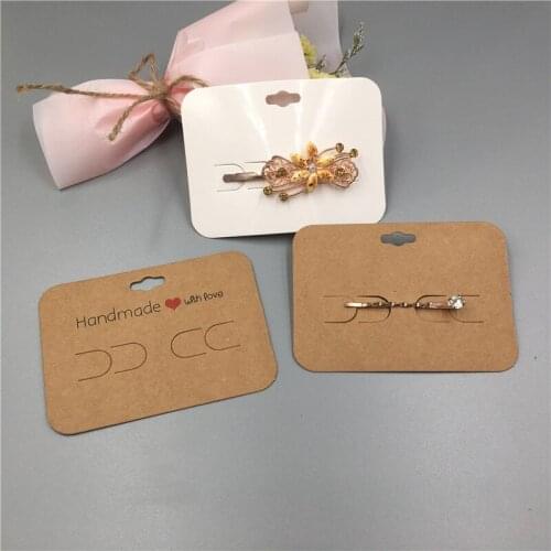 Fashion Kraft Paper Cards Jewelry Hairpin Cards Hair Accessory Packaging Paper Cards 100Pcs/lot 9.7*7cm Accept Customized