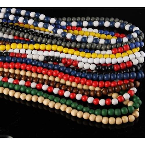 DIY Hip Hop Wood Beads Chain Necklace Mens Rock Style Wooden Long Chain Necklace Accessory Male GOOD WOOD Jewelry Party Gift