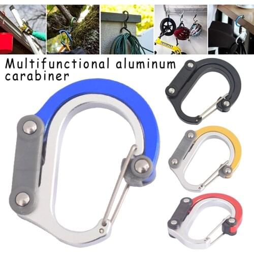 Outdoor Carabiner Clip Swivel Hook Aluminum Alloy D-type Buckle Key Chain WXV Sale