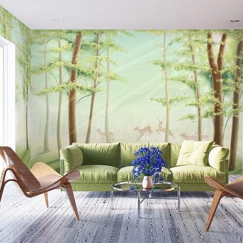 Beibehang bedroom living room TV backdrop wall mural wallpaper minimalist modern morning mist papel de parede para quarto