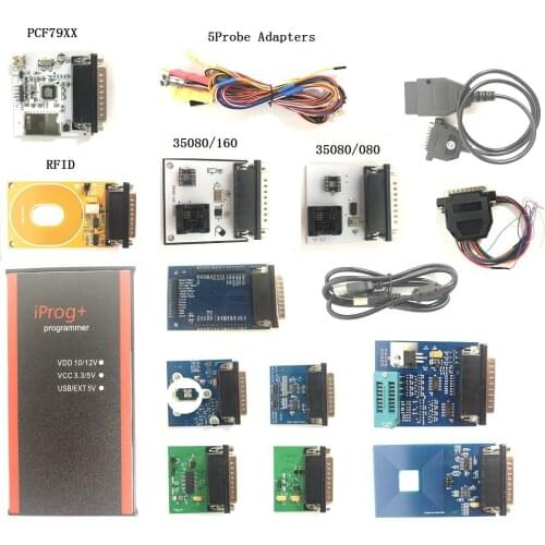 Iprog Pro Programmer with Probes Adapters for In-circuit ECU Support IMMO For Iprog 5 Probes 10 Adapter