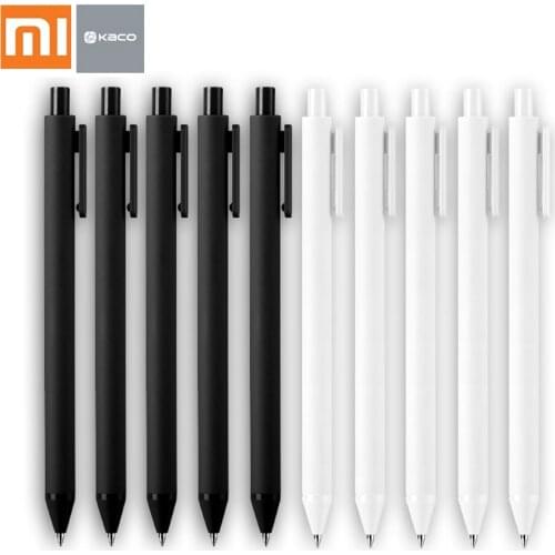 Xiaomi Kaco 10pcs Pens/Refills KACOGREEN Roller Signing PEN Gel Ink Smooth Writing Durable Signing Black Ink For Office School