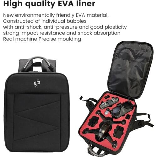 Backpack for DJI FPV Combo PC Shell EVA Liner Waterproof Shockproof Storage Backpack Bag for Drone Goggles V2 Controller