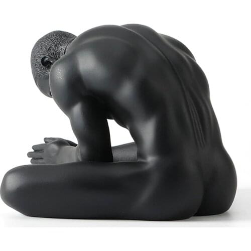 Resin Creative Body Art Naked Male Sculpture Birthday Gift Decoration Desktop Arrangement MEN Home character crafts Old Statue
