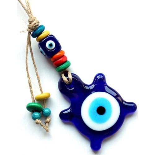 1PC Blue Eye Glass Turtle Shape Pendant Turkey & Greece Travel Souvenir Evil Eyes Colorful Beads Jewelry Wall Hanging Decoration