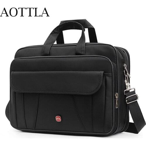 AOTTLA Large Capacity Laptop Handbag Male Business Working Shoulder Bag Casual Mens Crossbody Bag Brand Trend Fashion Men Bag