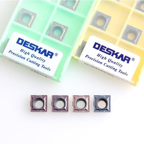 10PCS DESKAR SCMT09T304 SCMT09T308 LF6018 LF6118 CNC Lathe Cutter Cutting Carbide Inserts Turning Tools For Stainless Steel