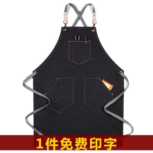 Pure cotton thick canvas apron custom logo printing