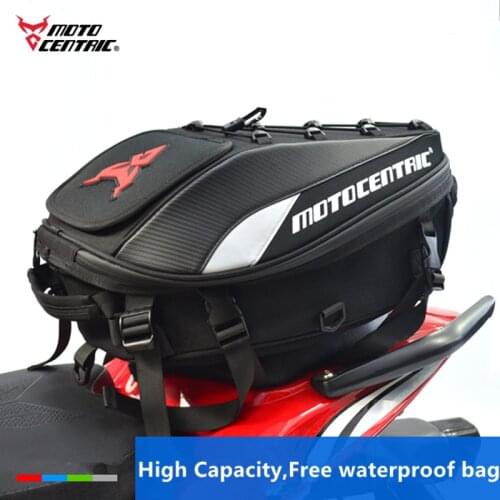 Motocentric Waterproof Motorcycle Tail Bag Multi-Functional Rear Motocross Seat Bag Large Capacity Rider Backpack Top Case Moto