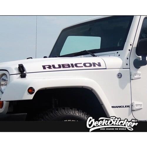 Waterproof Reflective 2 type 2pcs Sport Engine Hood Fender Side"Rubicon" Car Styling character sticker Decal Vinyl for Jeep Wran