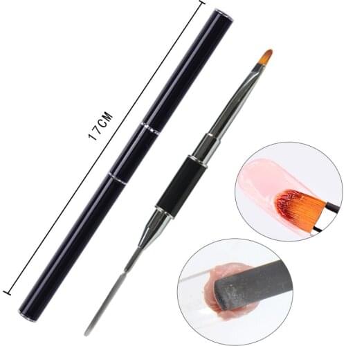 1pcs/lot Gel Nail Brush Dual ended Slice Shape Tool For Nail Tips Extension Building Acrylic Kit