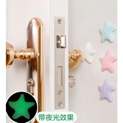 1pc Luminous Starfish Silicone Door Rear Crash Pad Door Handle Mute Fender Thickness Protection Mat Shockproof Pad Doorstop