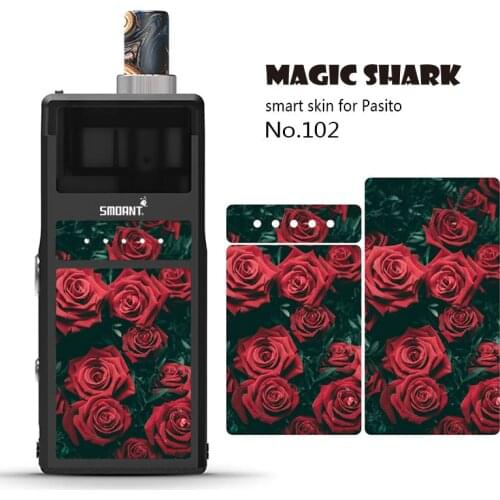 2.5D Stereo V-Vendetta Wood Print Flower Leaf Vape Sticker Film Case Cover for Smoant Pasito
