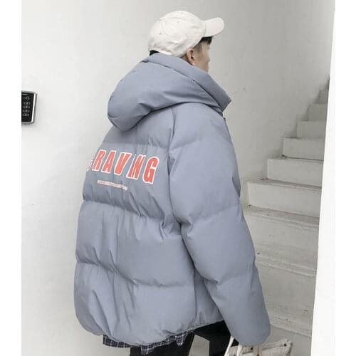 2021 Mens Winter Warm Parkas Korean Man Thicken Casual Jackets Coats Printed Men Oversized Outwear Jacket Parkas