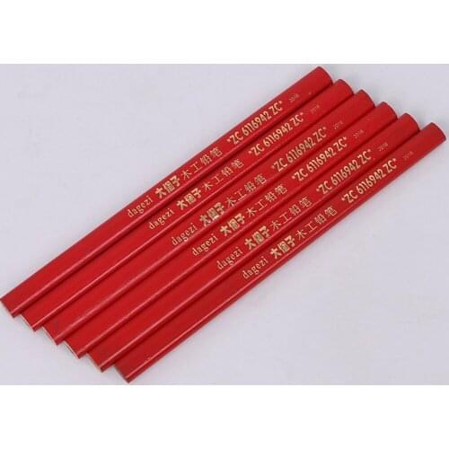 30PCS 176*10mm Carpenters Pencils Black Lead For DIY Builders Joiners Woodworking New Mark Drill Holes Saw Lines