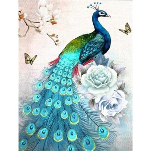 Brand new AB diamond DIY diamond painting peacock round diamond/square diamond 5D diamond embroidery home decoration gift