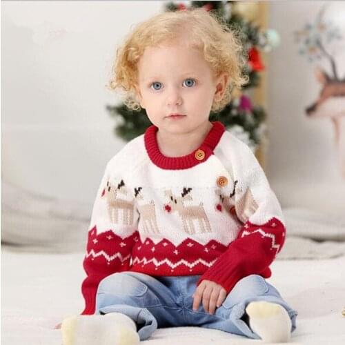 Baby Sweater Christmas Knitted Baby Clothes Girls Boys Sweaters Deer Girls Sweaters Toddler Cardigan Baby Girls Boys Cardigan