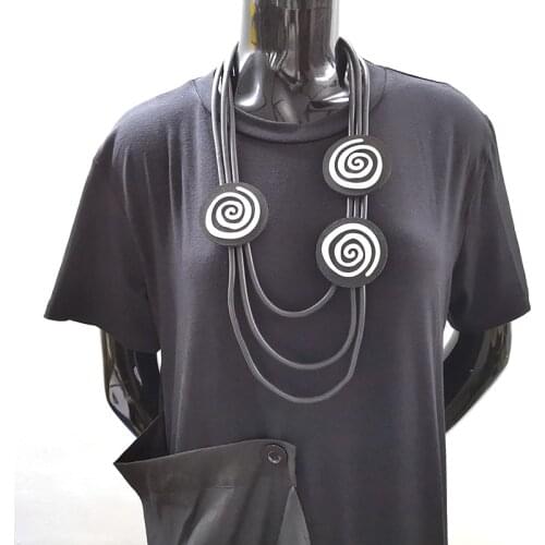 YD&YDBZ Long Statement Necklaces Womens Pendant Necklace Fashion Rubber Jewelry Enthic Vintage Style Jewelry Dress Accessories