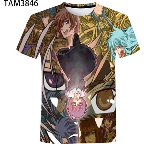 Youth Mens Short Sleeve T-Shirt Japanese Anime Saint Seiya Legend of Sanctuary 3D Printing Childrens Street Style Fashion Top