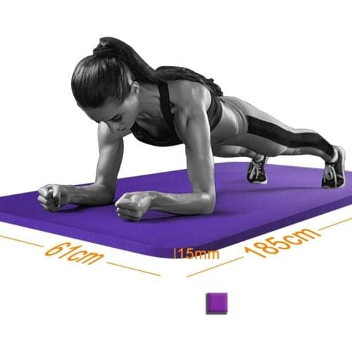 Yoga Mats Non-slip Yoga Mats for Fitness Tasteless Pilates Gym Exercise Pads with Yoga Strap Carpet Mat 15MM Thick 183cm* 61cm