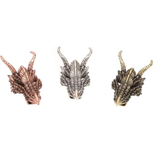 Mestylish Mythology Bronze Dragon Head Perforated Spacer Bead Domineerin DIY Jewelry Bracelet Necklace Straight Wear Accessories