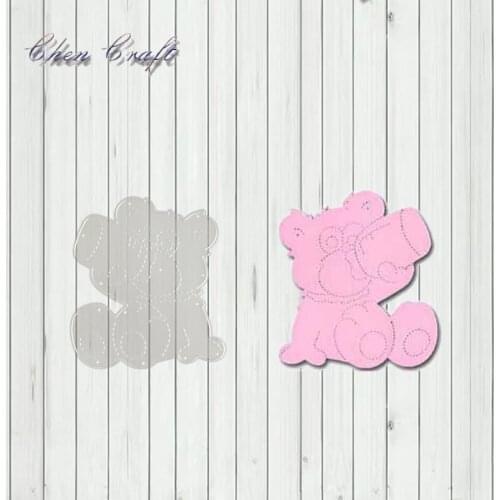 Drinking bear Metal Cutting Dies cut die mold Scrapbook paper craft knife mould blade punch stencils dies