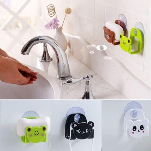 Cute Suction Cup Cloth Storage Sponge Rack Bathroom Supplies Sundries Shelf Storage Sink Wall Bracket Kitchen Accessories