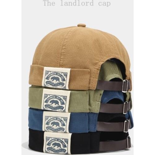 Fashion Men Docker Cap Skullcap Retro Sailor Cap Beanie Hats Men Women Warm Bucket Cap Brimless Hat Skullcap Bonnet Dad Caps
