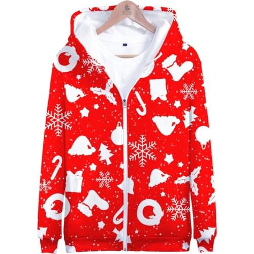 Zipper Wholesale Fashion 3D Style Christmas Spring and Autumn Color Printing Men and Women Cn(origin) Sidno