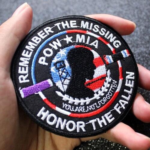 Nicediy USA Pow Mia Iron On Embroidered Patches For Clothes Highest Quality Stickers Stripe For Armband Hat Garment Decor DIY