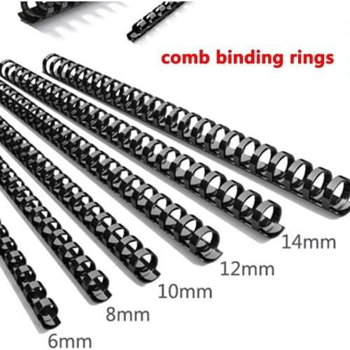 100PCS/BOX Comb Binding Rings 21 Loops 6-16mm 20-120 Sheets A4 File Comb Binding Aprons 4 Colors
