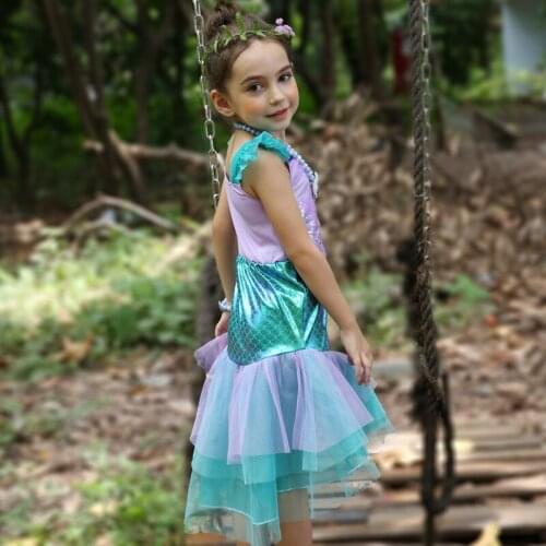 Mermaid dress kids Dress Girls Clothing Cosplay Costume Teens The Mermaid Princess Party Dress Birthday Gown