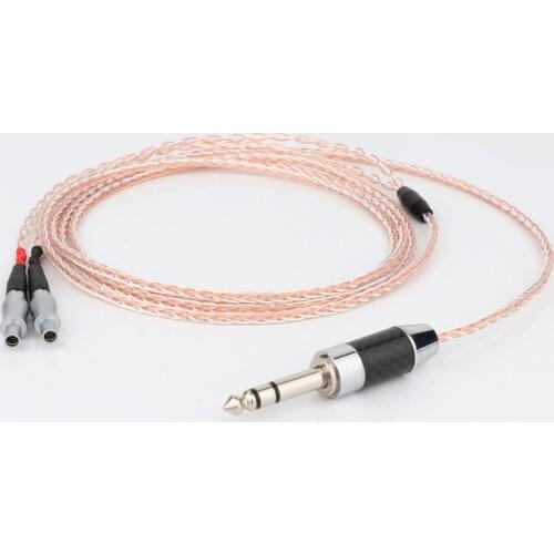 Preffair Carbon Fiber 6.35mm Plug 8 Core Silver Plated OCC Earphone Cable For Sennheiser HD800 HD800s HD820s HD820 Dharma D1000