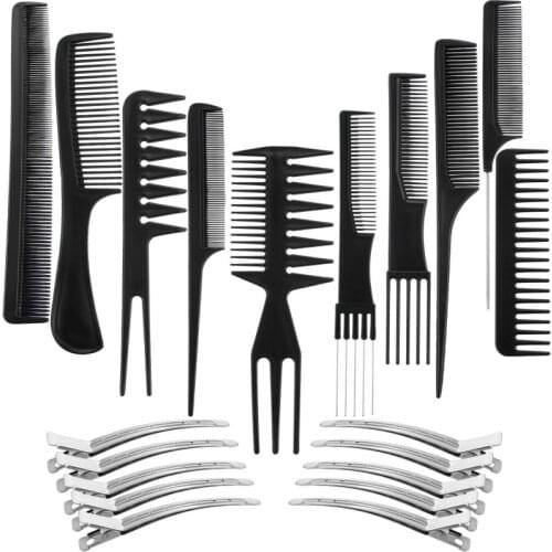 10pcs different style hair comb with clips salon barber Hairdresser Brushes anti static combs styling tools
