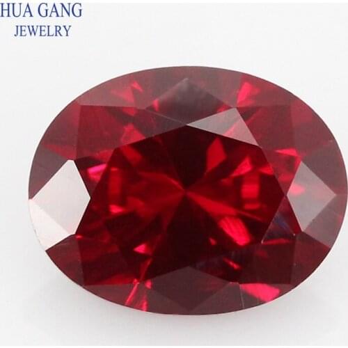 Size 2x3~13x18mm Oval Cut 8# Red Stones Synthetic Corundum Gems Stones For jewelry Wholesale Free Shipping