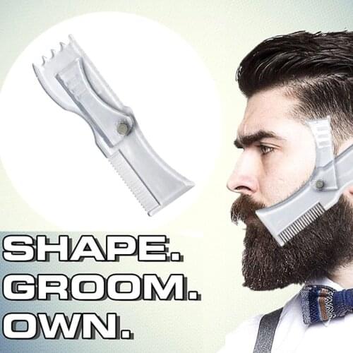 Beard Styling Template Stencil Hair Beard Comb for Men Lightweight and Flexible Fits All-In-One Beard Shaping Tool