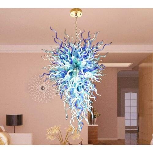 Modern Luxury Light Fixture High Hanging Multi Color Glass Chandelier for Bar LED Home Lights Living Room Decor