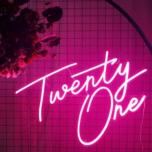 Custom led twenty one Happy Birthday flexible Neon Light Sign Decoration Home Bar Wall Bedroom Party Decorative Cool Neons Lamp