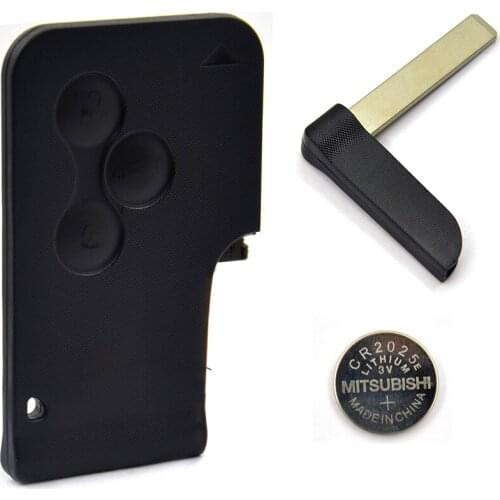 VSTM 3 Button 433Mhz ID46 PCF7947 Chip with Emergency Insert Blade Smart Remote Key For Rena-lt For Megane Scenic 2003-2008 Card